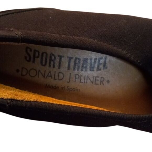 Donald J Pliner Size 7.5 Black Square Toe Slip On Shoes Sport Travel Air Touch - Picture 7 of 8